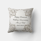 Glitter 60th Wedding Jubileum Sierkussen (Achterkant)