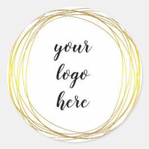 Glitter Aangepaste Logo gouden ringloop Glitter Ronde Sticker
