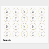 Glitter Aangepaste Logo gouden ringloop Glitter Ronde Sticker (Vel)