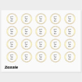 Glitter Aangepaste Logo gouden ringloop Glitter Ronde Sticker (Vel)