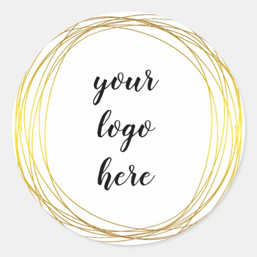 Glitter Aangepaste Logo gouden ringloop Glitter Ronde Sticker (Voorkant)