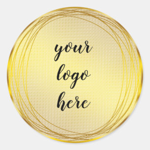 Glitter Aangepaste Logo gouden ringloop Glitter Ronde Sticker
