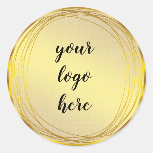 Glitter Aangepaste Logo gouden ringloop Glitter Ronde Sticker (Voorkant)