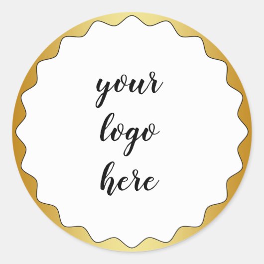 Glitter Aangepaste Logo gouden ringloop Glitter Ronde Sticker (Voorkant)
