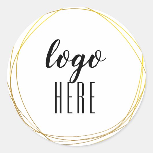 Glitter Aangepaste Logo gouden ringloop Glitter Ronde Sticker (Voorkant)