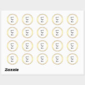 Glitter Aangepaste Logo gouden ringloop Glitter Ronde Sticker (Vel)
