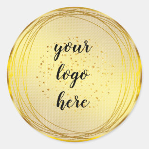 Glitter Aangepaste Logo gouden ringloop Glitter Ronde Sticker