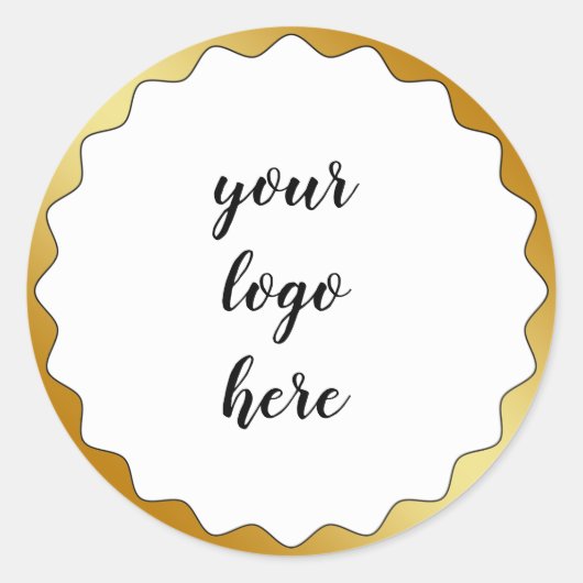 Glitter Aangepaste Logo gouden ringloop Glitter Ronde Sticker (Voorkant)