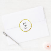 Glitter Aangepaste Logo gouden ringloop Glitter Ronde Sticker (Envelop)