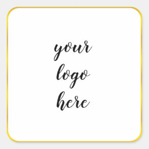 Glitter Aangepaste Logo gouden ringloop Glitter Vierkante Sticker