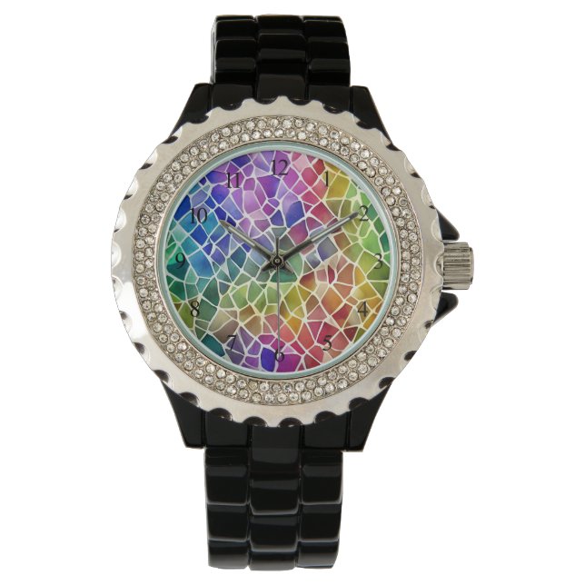 Glitter Abstracte geometrische octagon Horloge (Voorkant)