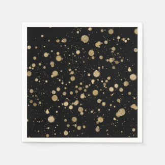 Glitter Abstracte Paint Splatter Stippen Gold Blac Servet