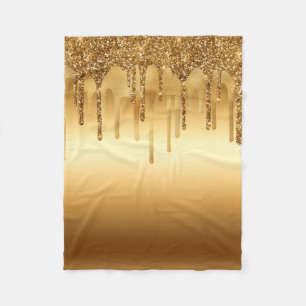 Glitter-accessoires met gouden verf, met reserveon fleece deken