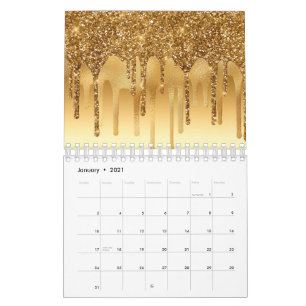 Glitter-accessoires met gouden verf, met reserveon kalender