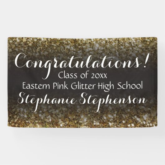 Glitter achtergrond Gold Graduation Party Banner (Horizontaal)