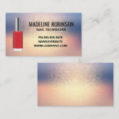 Glitter Achtergrond | Rode Nagellak Fles Visitekaartje (Voorkant / Achterkant)