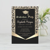 Glitter Afstudeerder Pet, Glitter Leopard Afstuder Kaart (Staand voorkant)