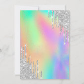 Glitter Afstudeerder Pet, Silver Drips, Rainbow Ho Kaart (Achterkant)