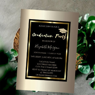 Glitter Afstudeerhoed Champagne Afstuderen Kaart