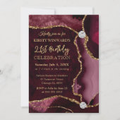 Glitter Agate Birthday (rood en goud) Kaart (Voorkant)