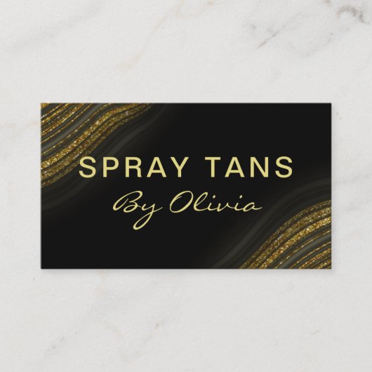 Glitter Agate Spray Tanning Service Visitekaartje (Voorkant)