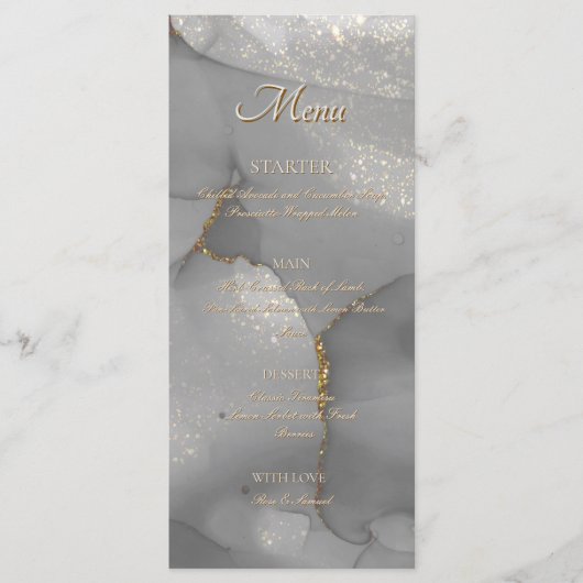 Glitter Alcohol Ink Chic Flat Menu (Devant)