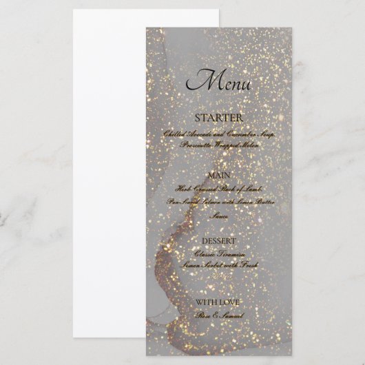 Glitter Alcohol Ink Chic Plat Menu (Voorkant / Achterkant)