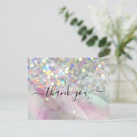 Glitter Alcohol Inkt met gemarmerd holografisch al Briefkaart (Staand voorkant)