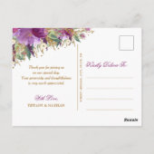 Glitter Amethyst Paarse Foto Dank u Briefkaart (Achterkant)