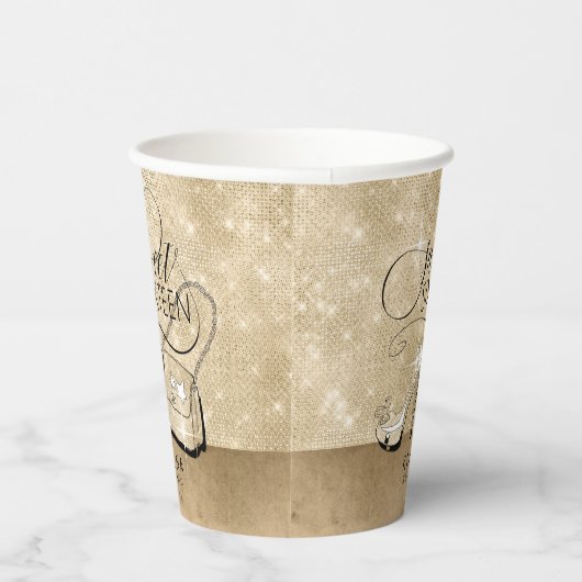 Glitter and Shine Sweet 16 V2 Gold ID675 Papieren Bekers (Rechts)