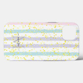 Glitter and stripes Monogram Script Name Initiaal Case-Mate iPhone Case (Achterkant (horizontaal))