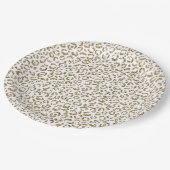 Glitter Antiek Gold Leopard Print Papieren Bordje (Gekanteld)