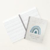 GLITTER AQUA BLUE RAINBOW HEART KIDS BIRTHDAY NOTITIEBOEK (Binnen)