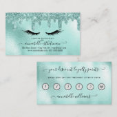 Glitter Aqua Eyelash Extension Loyalty Visitekaartje (Voorkant / Achterkant)