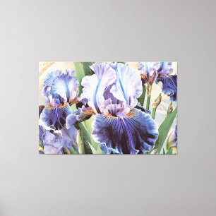 *~* Glitter Aqua IRIS Irissen Bloemen TV2 Canvas Afdruk