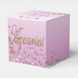 Glitter Aquarius & Roos Gold Glitter Verjaardag Bedankdoosjes