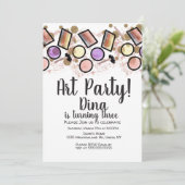 Glitter Art Birthday Party Brush Palette Kaart (Staand voorkant)