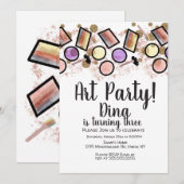 Glitter Art Birthday Party Brush Palette Kaart (Voorkant / Achterkant)