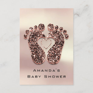 Glitter Baby shower Feet Roos Huid Moderne Kaart