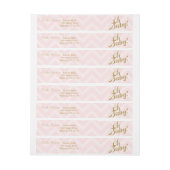 Glitter Baby shower Return Address Labels roze (Vel)