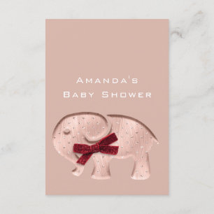 Glitter Baby shower Roos Moderne olifant Rood Kaart