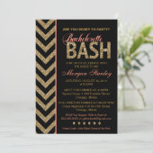 Glitter Bachelorette Bash Invitation Coral Kaart (Staand voorkant)