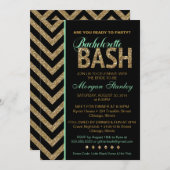 Glitter Bachelorette Bash Invitation MINT Kaart (Voorkant / Achterkant)