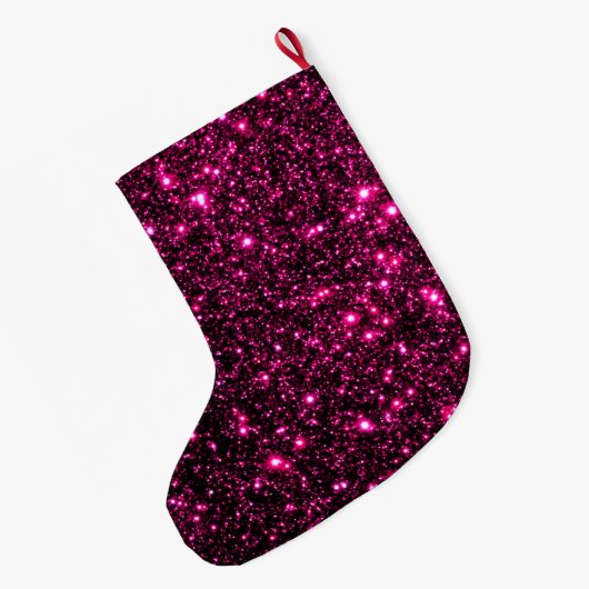 Glitter Background - Hot Pink Grote Kerstsok (Achterkant (Hangend))