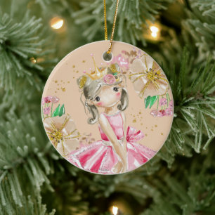 Glitter Ballerina Christma Keramisch Ornament