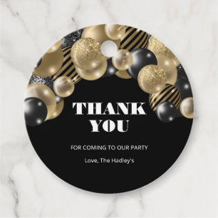 Glitter-ballonnen voor gouden kleuren bedankjes labels