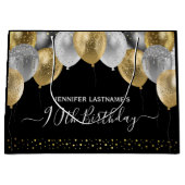 Glitter Balloons 90th Birthday Party Groot Cadeauzakje (Voorkant)