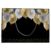 Glitter Balloons 90th Birthday Party Groot Cadeauzakje (Achterkant)