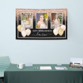 Glitter Balloons Drie Foto's 30th Black Birthday Spandoek (Beurs)