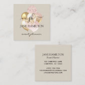 Glitter Balloons Event Planner Vierkante Visitekaartje (Voorkant / Achterkant)